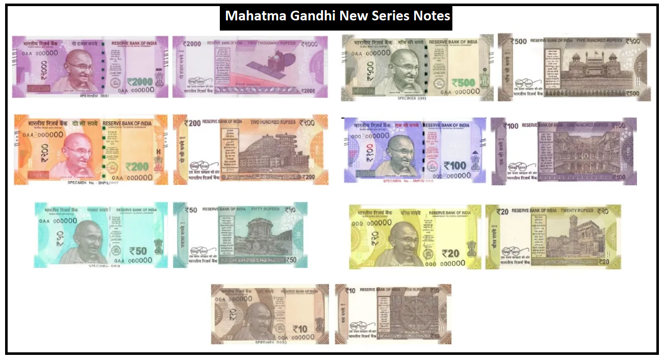 Mahatma Gandhi new series notes